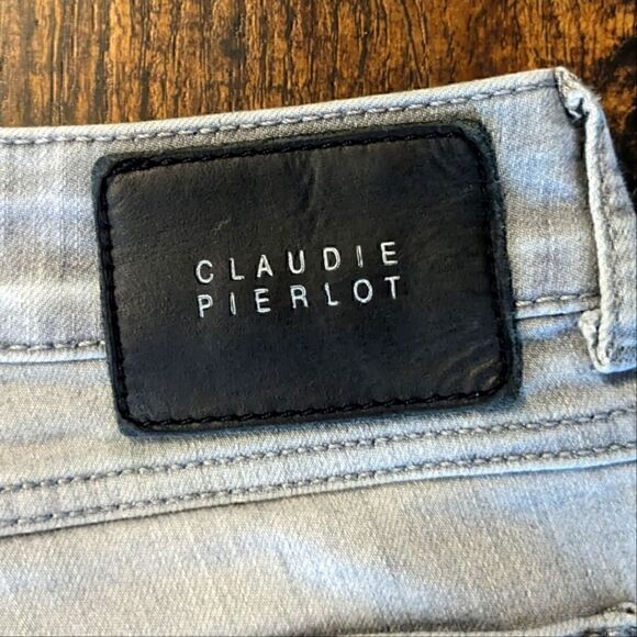 EUC Claudie Pierlot 38 Light Grey Stretch Skinny Jeans - Picture 9 of 9